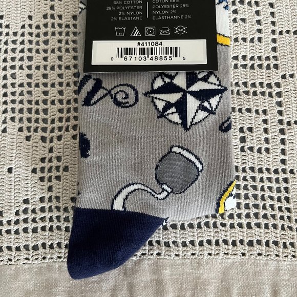 NEW with tags YoSox grey, red, navy, white & yellow socks men’s size 7-12 rare - Picture 9 of 9